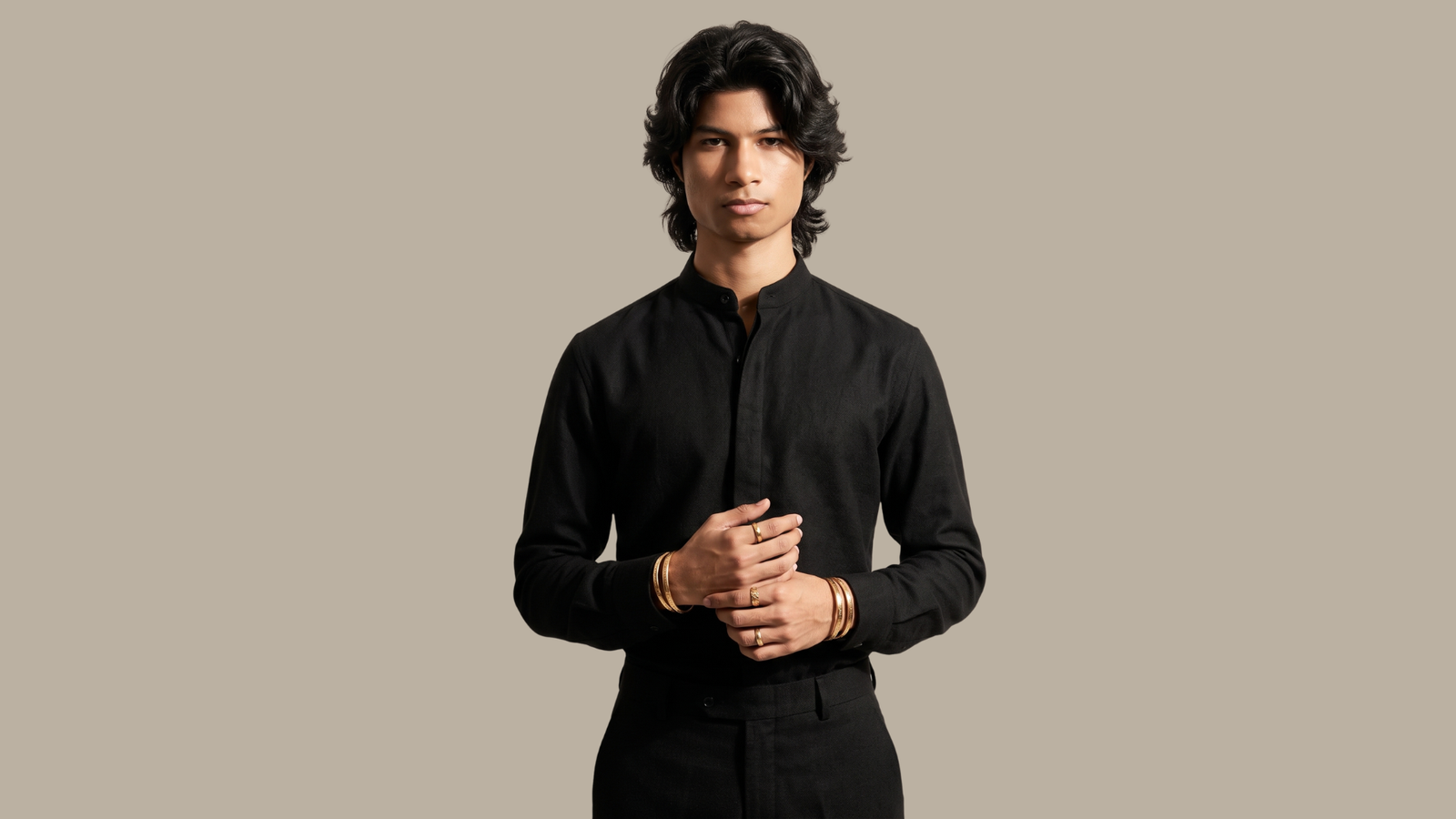 Vivek in Band Collar Shirt